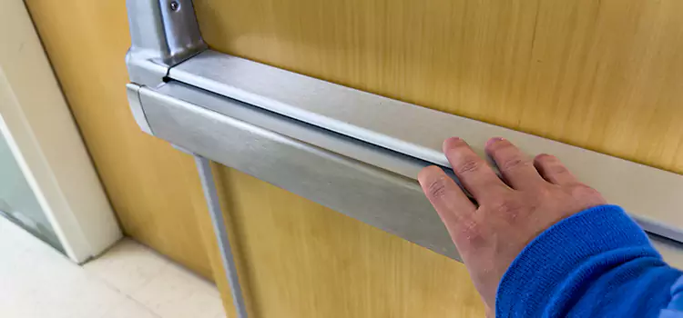 Installing a Push Bar on a Door Orange